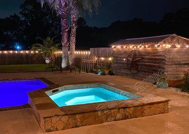 Country Chic poolside with bar and more